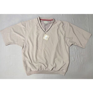 Cutter & Buck Men’s XXL V-Neck Short Sleeve Golf Windshirt Pullover Beige